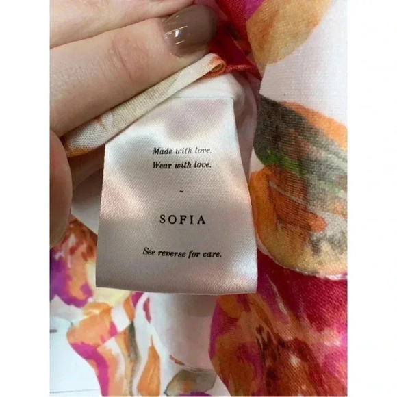 NWT • Sophia The Label • Size 8 (L) • BLOSSOM FRILL SHORTS - Pink Peach Floral - Picture 11 of 16